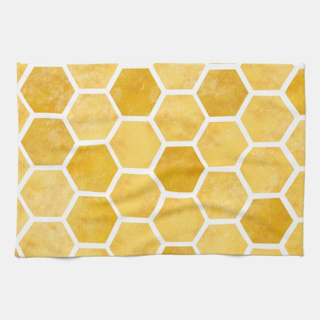 Serviettes de cuisine jaune Hexagon (Horizontal)