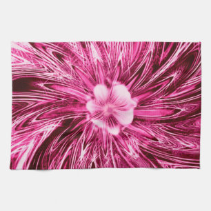 Serviettes de cuisine Lignes Abstraites Fleur viol