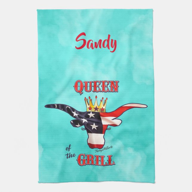 Serviettes de cuisine Longhorn Patriotique (Vertical)