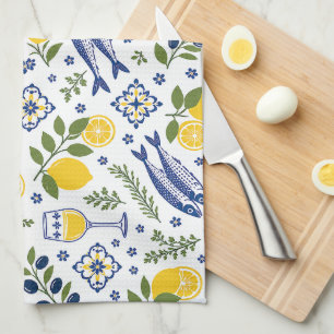 Serviettes de cuisine méditerranéennes, Citron tos
