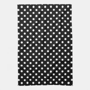 Serviettes de cuisine noires et blanches de point