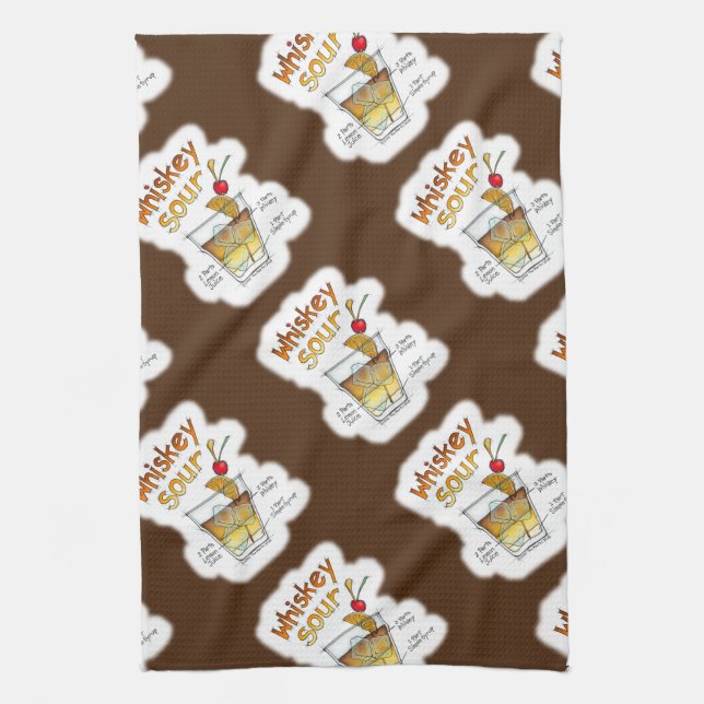 SERVIETTES DE CUISINE OU DE BAR, RECETTE DE WHISKE (Vertical)