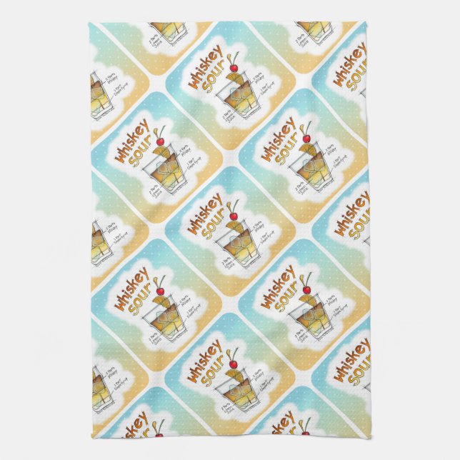 SERVIETTES DE CUISINE OU DE BAR, RECETTE DE WHISKE (Vertical)