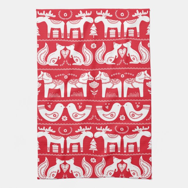 Serviettes de cuisine pour animaux scandinaves (Vertical)