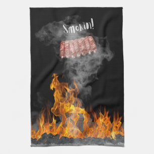 Serviettes de cuisine pour barbecue fumé