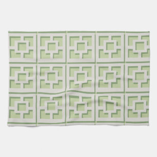 Serviettes de cuisine Retro Green Trellis