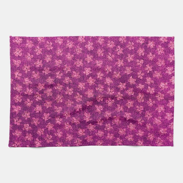Serviettes de cuisine roses magenta de rétros (Horizontal)