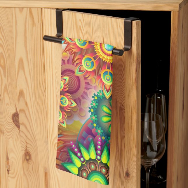 Serviettes de cuisine sauvages et lumineuses (Pliage en tiers)