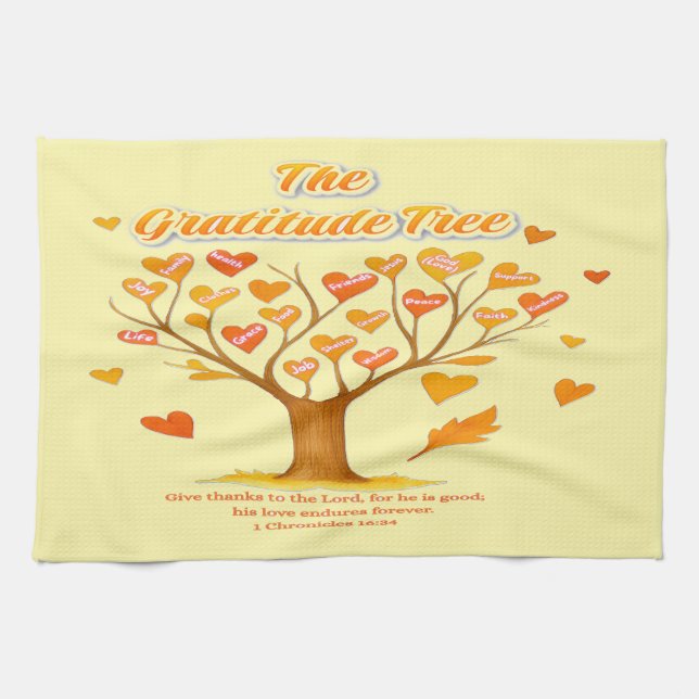 Serviettes de cuisine "The Gratitude Tree" (Horizontal)