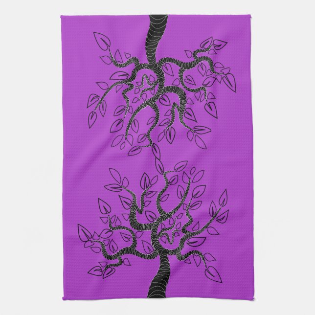 Serviettes de cuisine violet Arbres d'art - Choisi (Vertical)