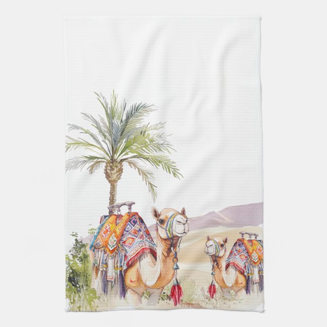 Serviettes de cuisine Voyage des chameaux marocain (Vertical)