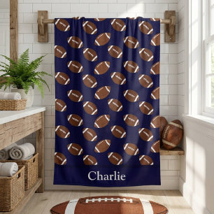 Serviettes de football bleues personnalisées pour