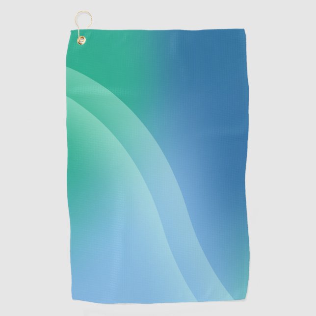 Serviettes de golf à dégradé bleu et vert (Devant)