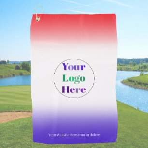 Serviettes de golf personnalisées avec logo rouge 