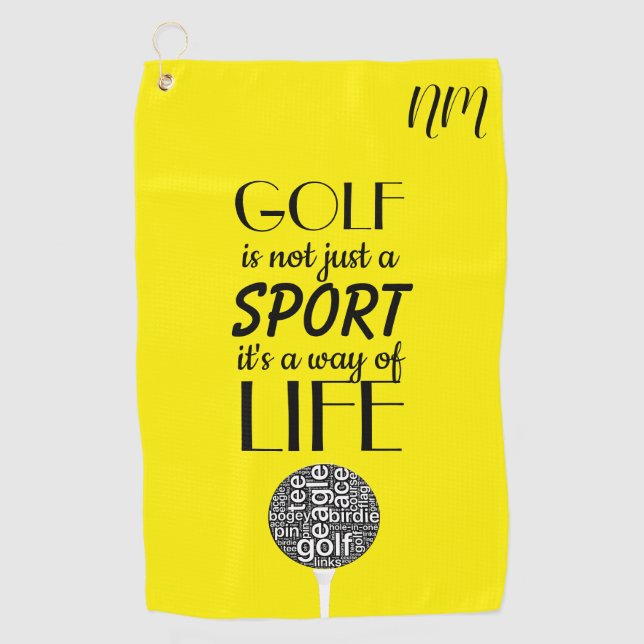 Serviettes de golf personnalisées Jaune Personnali (Devant)