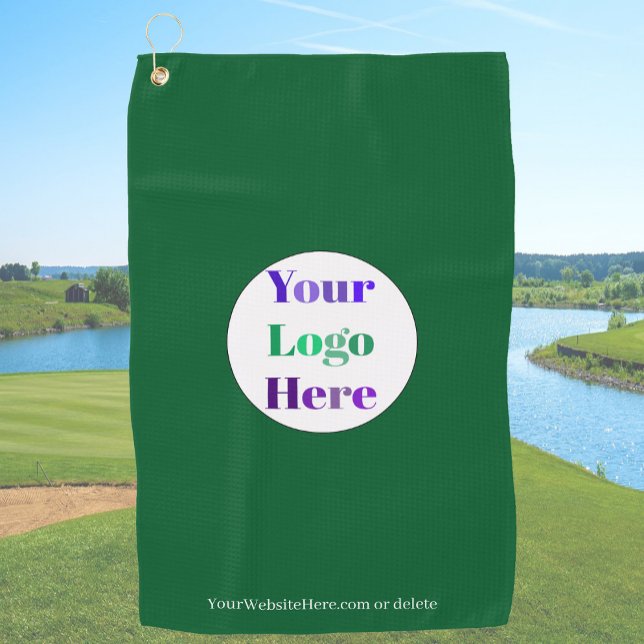 Serviettes de golf personnalisées vertes avec logo (Créateur téléchargé)