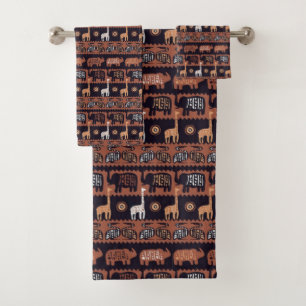 Serviettes de motif pour animaux tribaux africains
