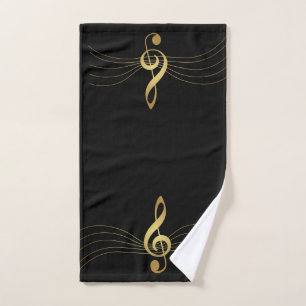 Serviettes de musique d'or - la clef triple :