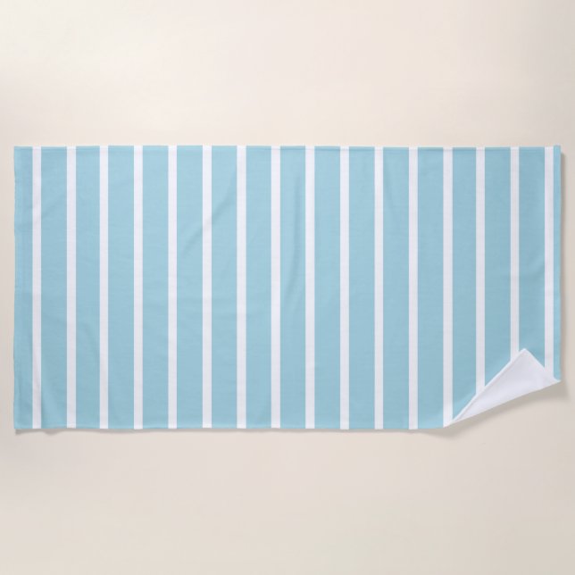 Serviettes de plage bleu et blanc (Devant)