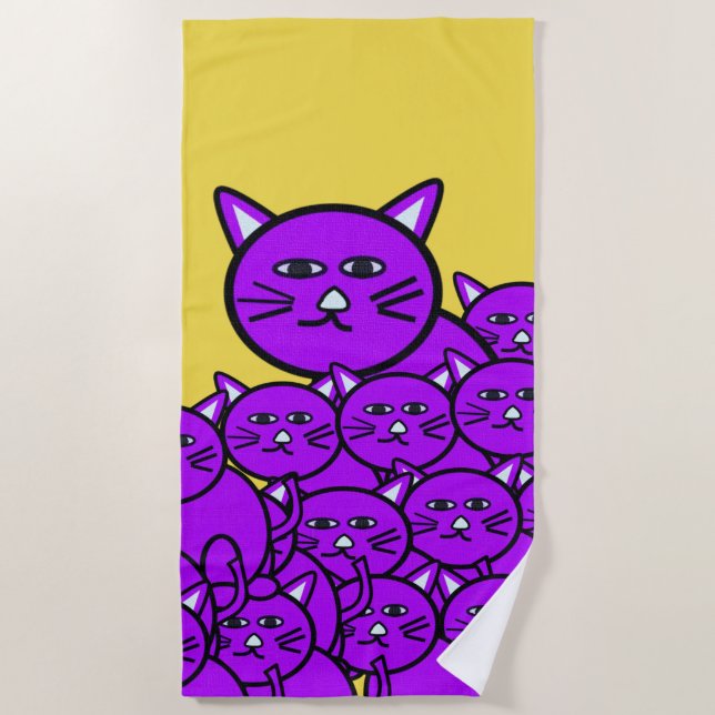 Serviettes de plage Chats (Devant)