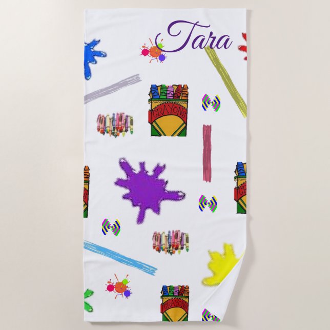 Serviettes de plage Crayons (Devant)