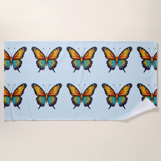 SERVIETTES DE PLAGE DE BUTTERFLY (Devant)