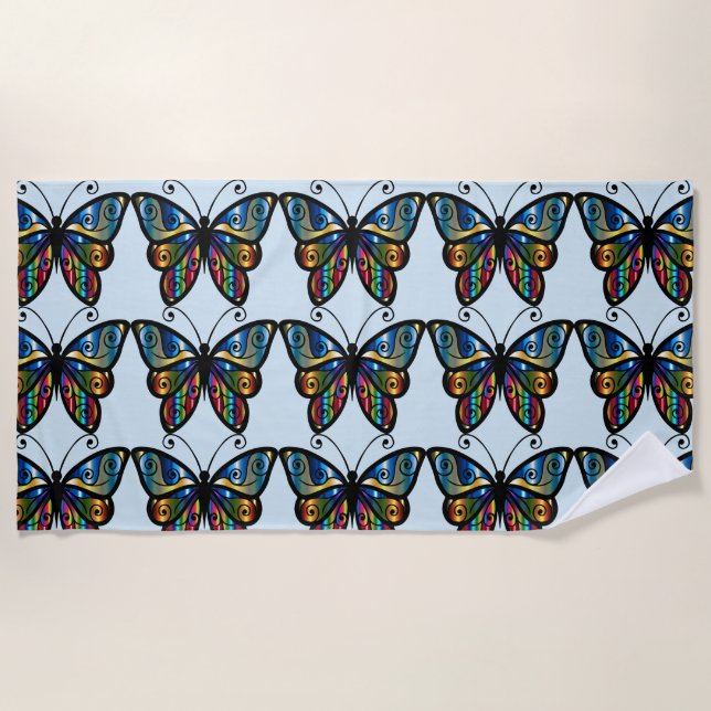 SERVIETTES DE PLAGE DE BUTTERFLY (Devant)