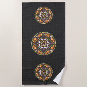 Serviettes de plage Mandala de friandises et tours