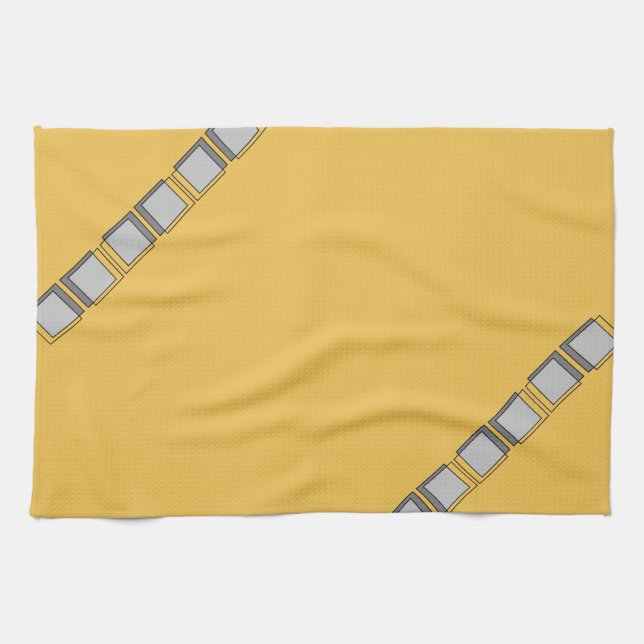 Serviettes de plat modernes grises jaunes de (Horizontal)