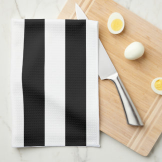 Serviettes de plat noires et blanches de cuisine
