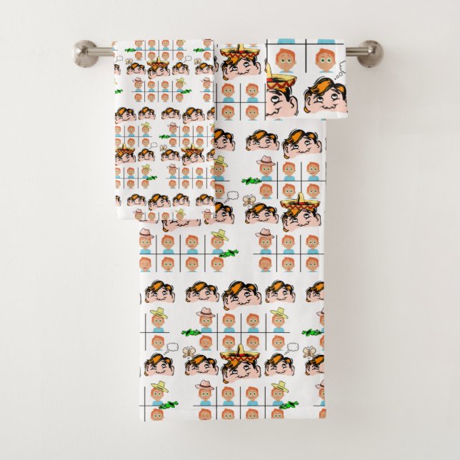 Serviettes De Salle De Bain Jeux Drôle Visages Exp (En situation)