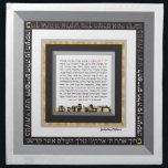Serviettes De Table Black Gold Jerusalem ASHKENAZ Challah Dough Cvr &<br><div class="desc">ASHKENAZ Version du Bracha sur notre populaire Jérusalem Noir, Blanc, Gris & (simulé) Gold Framed Challah Dough Cover. Créé par demande spéciale pour un ami avec une cuisine noire et blanche. Challah Dough Cover inclut le texte intégral de la version séfarade de la bénédiction récitée lors de la séparation de...</div>