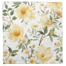 Jardin botanique aquarelle floral jaune
