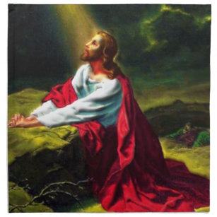 Serviettes De Table Jésus-Christ priant dans le jardin de Gethsemane