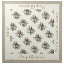 Joyeux Noël Fête Florale Crème personnalisée