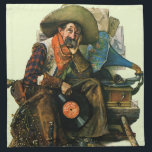 Serviettes De Table Les rêves d'il y a longtemps<br><div class="desc">Artiste : Norman Rockwell | Cowboy écoutant le phonographe</div>