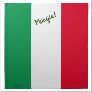 Serviettes De Table Mangia ! Dîner Drapeau Italien