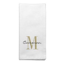 Monogramme Or initial et nom cadeau personnalisé