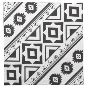 Serviettes De Table Motif aztèque noir et blanc