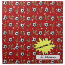 Nappes de Noël personnalisées Noël de soccer