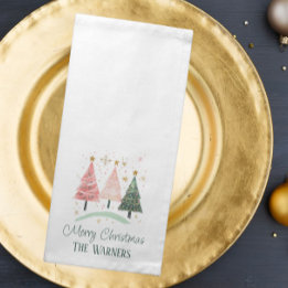 Serviettes De Table Pastel Christmas Tree Custom Family Cocktail