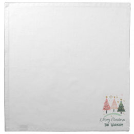 Serviettes De Table Pastel Christmas Tree Dîner familial personnalisé