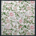 Serviettes De Table Pink Roses<br><div class="desc">Romantic pink roses and tea roses on a pink lattice white background with créof greenery to make it pop. A vintage inspecter red floral design.</div>