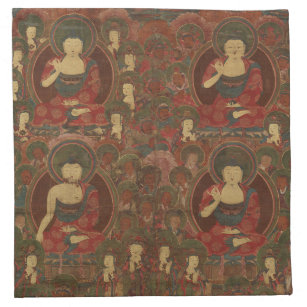 Serviettes De Table Quatre bouddhas dans le bouddhisme terrestre pur
