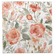 Roses orange aquarelle botanique corail floral