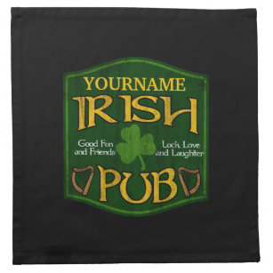 Serviettes De Table Signe irlandais personnalisé de Pub