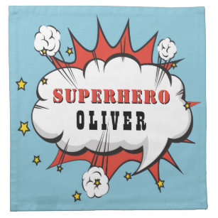 Serviettes De Table Superhero Comic Speech Bubble Boy Anniversaire Par