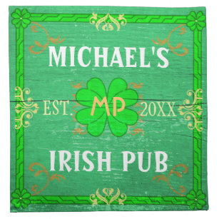 Serviettes De Table Vert irlandais de Pub de barre à la maison