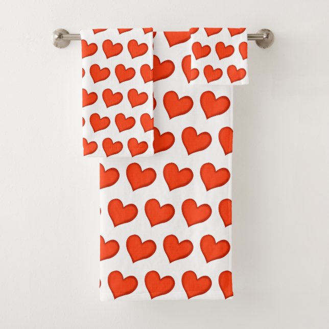 Serviettes de toilette des Coeurs d'amour (En situation)