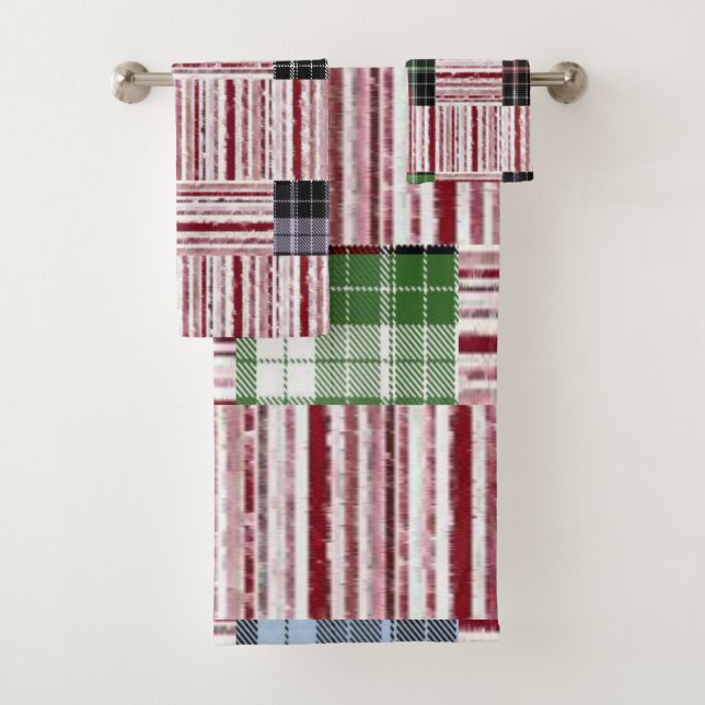 Serviettes de toilette Plaid (En situation)